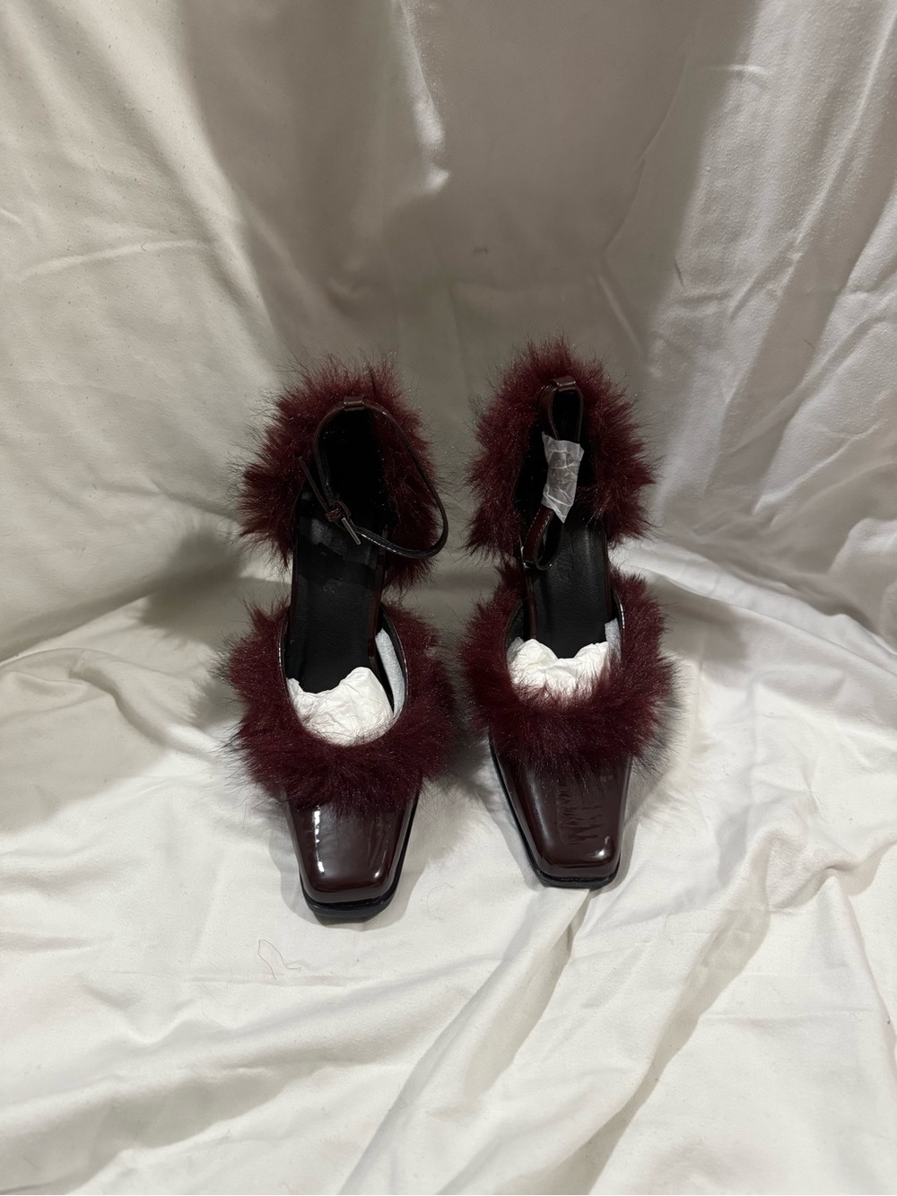 Dolls Kill Sugar Thrillz Chic Vanity Faux Fur Heels